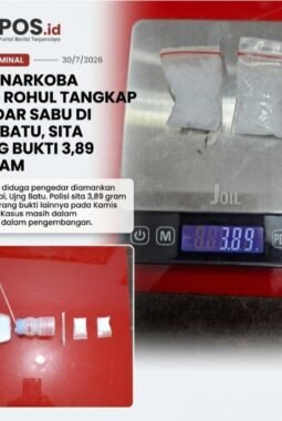 Satresnarkoba Polres Rohul Tangkap Pengedar Sabu di Ujung Batu, Sita Barang Bukti 3,89 Gram