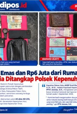 Curi 26 Emas dan Rp6 Juta dari Rumah Warga, Dua Pria Ditangkap Polsek Kepenuhan